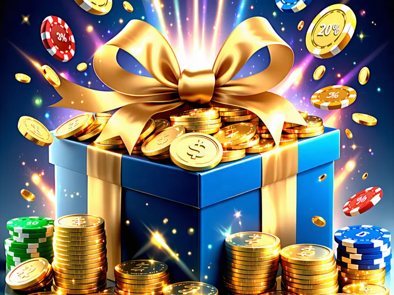 Hình ảnh tiền thưởng chào mừng 777bet với đồng tiền vàng, chip casino và hiệu ứng ánh sáng lấp lánh, tượng trưng cho sự giàu có và may mắn