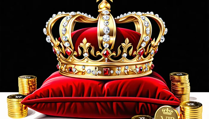 Hình ảnh minh họa chương trình VIP với biểu tượng vương miện và các đặc quyền