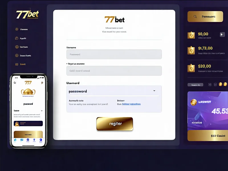 Giao diện đăng ký tài khoản 777bet với các trường nhập liệu tên, mật khẩu và thông tin cá nhân, thể hiện quy trình đơn giản và nhanh chóng