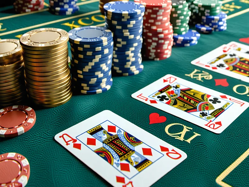 Bàn chơi Baccarat tại 777bet với các lá bài và chip cược