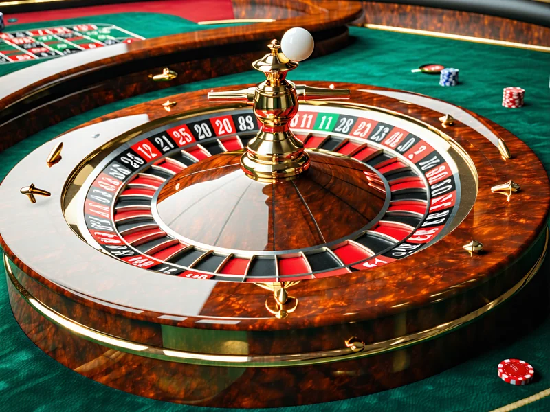 Bánh xe Roulette và bàn cược tại sòng bạc trực tuyến 777bet
