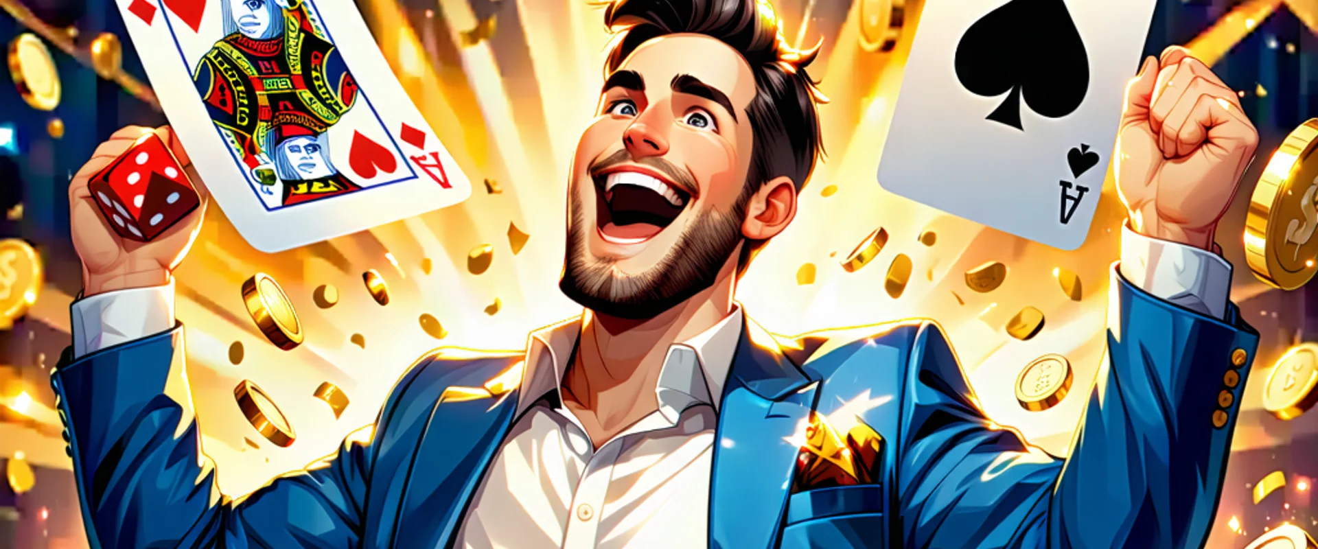 Hình ảnh người chơi 777bet vui mừng chiến thắng với các biểu tượng may mắn