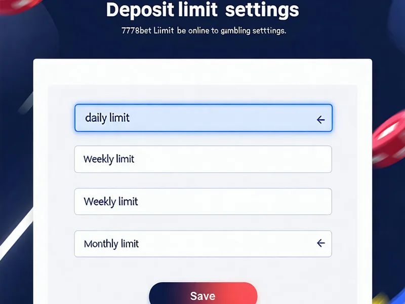 Giao diện người dùng 777bet để cài đặt giới hạn nạp tiền