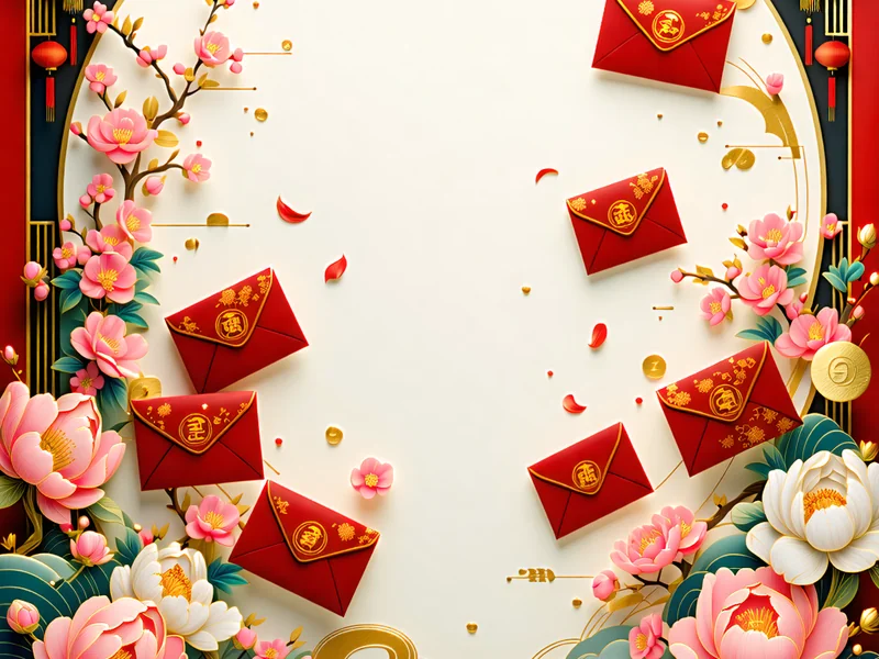 Ưu đãi Tết Nguyên Đán 777bet với hình ảnh bao lì xì và hoa mai