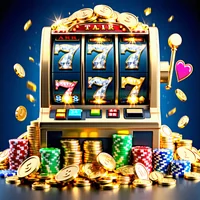 Biểu tượng trò chơi Slot với cuộn quay và tiền vàng tại 777bet