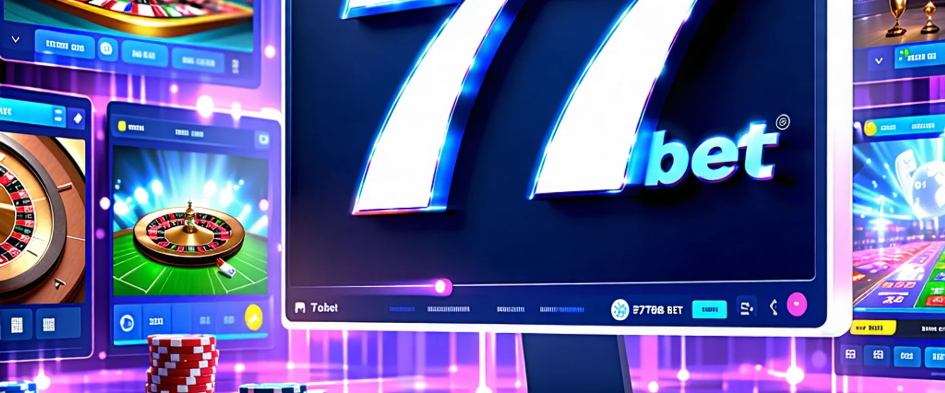 Hình ảnh minh họa yêu cầu kỹ thuật cho 777bet, với các thiết bị công nghệ và biểu tượng mạng ổn định